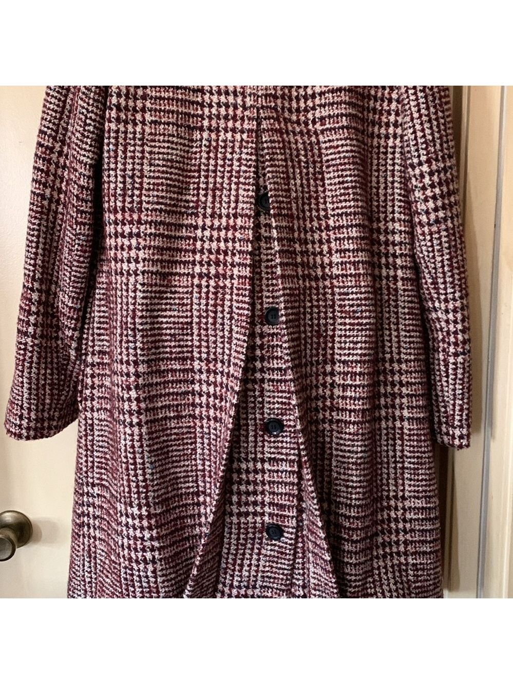 Sam Edelman red tweed knee length coat size 6 - Picture 10 of 14